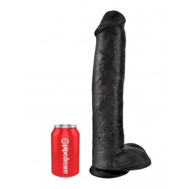 Чёрный фаллоимитатор-гигант 15" Cock with Balls - 40,6 см.