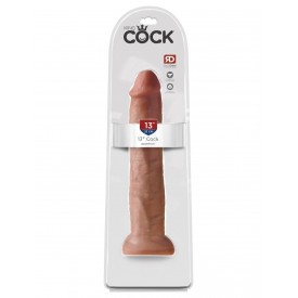 Кофейный фаллоимитатор-гигант на присоске 13" Cock - 33 см.